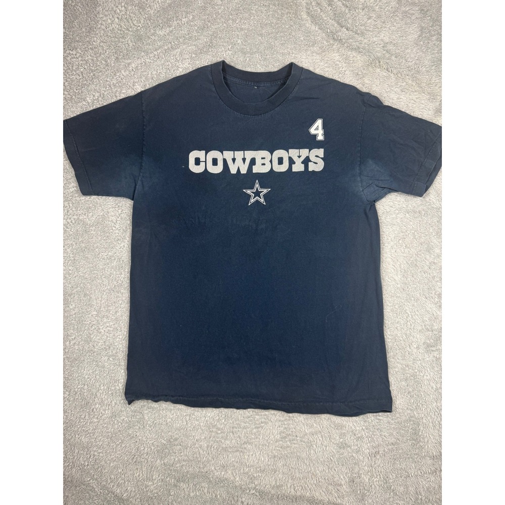 NFL Dallas Cowboys Dak Prescott 4 Shirt Mens XL Navy Blue Good Graphic Tee Fan